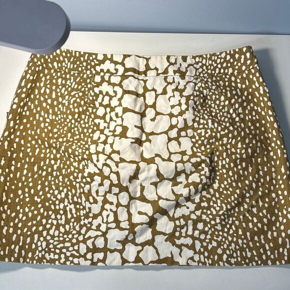 J Crew Python Mini Skirt Sz 12 Tawny Olive - Picture 5 of 8